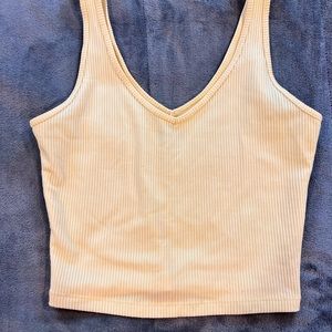 Yellow hollister cropped tank top, size small, great condition